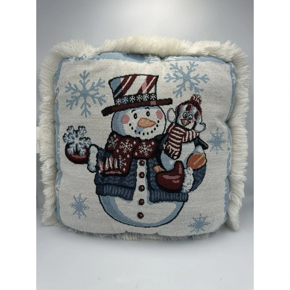 VINTAGE Mohawk Home Christmas Pillow Snowman Penguin 16'' Classic 1980's‎ 1990's